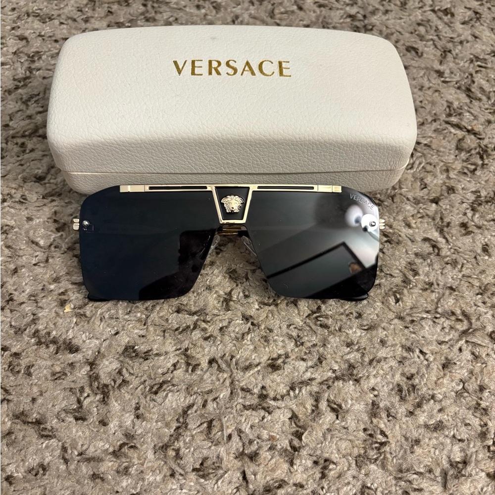 Versace Gold and Black Sunglasses